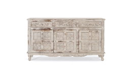 GINER Y COLOMER Buffet en bois de manguier blanc craquelé